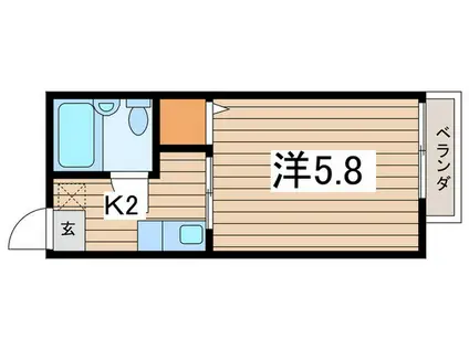 ハイム1990(1K/2階)の間取り写真