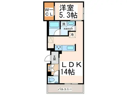 SHAMAISON EST MA-MA(1LDK/1階)の間取り写真