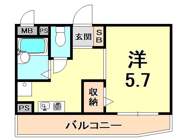 夙川ハイツAIOI(1K/1階)の間取り写真