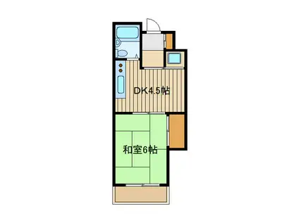 シルクビル(1DK/4階)の間取り写真