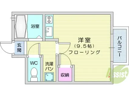 メゾン・エスポワールC(ワンルーム/2階)の間取り写真