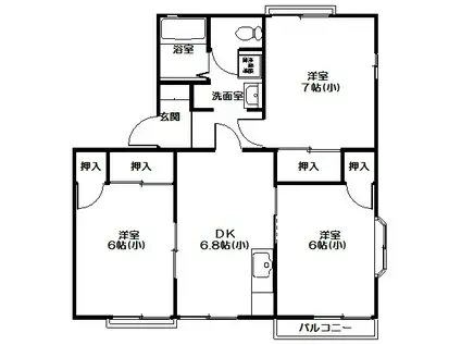 フラワーハイツ(3DK/2階)の間取り写真