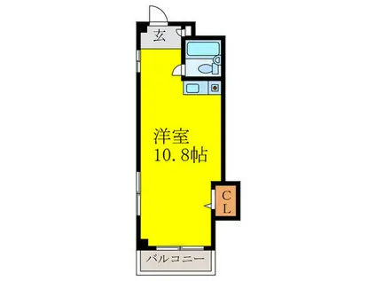 淀川西山マンション(ワンルーム/4階)の間取り写真