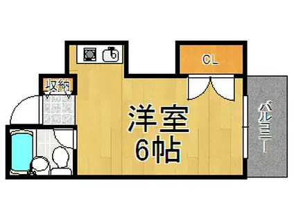 シャトーヤタニ(ワンルーム/2階)の間取り写真