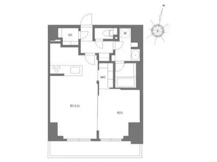 プライムメゾン千葉新町(1LDK/10階)の間取り写真