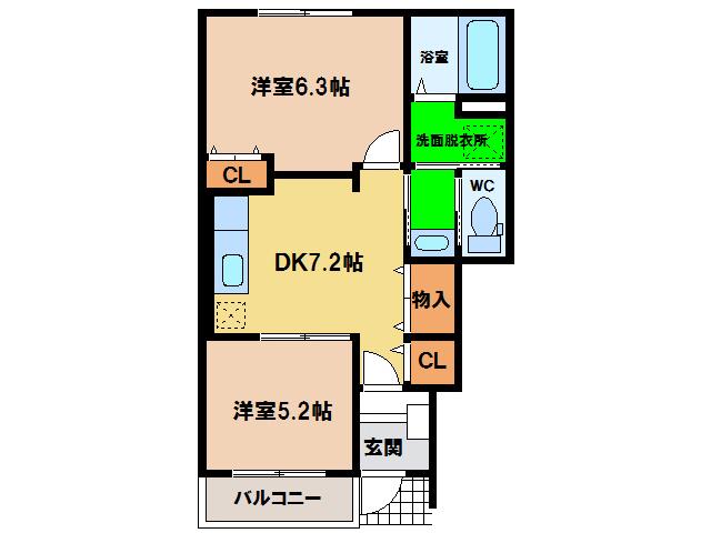 サンリットT・I(2DK/1階)の間取り写真