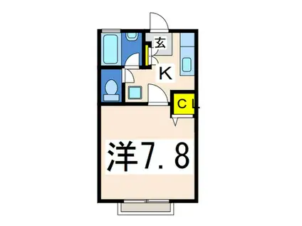 コスタ金沢(1K/2階)の間取り写真