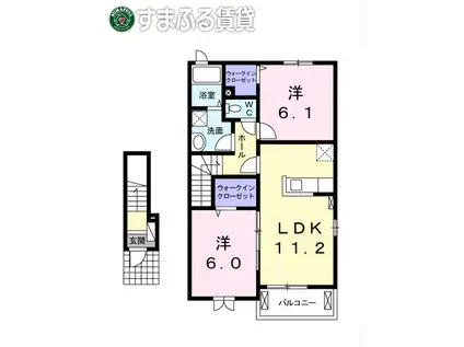 エターナル(2LDK/2階)の間取り写真