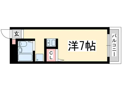 十三ホワイティ(ワンルーム/3階)の間取り写真