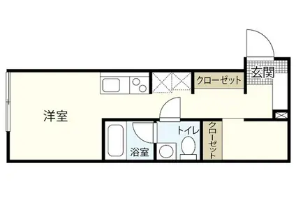 リヴィエール戸坂IV(ワンルーム/2階)の間取り写真