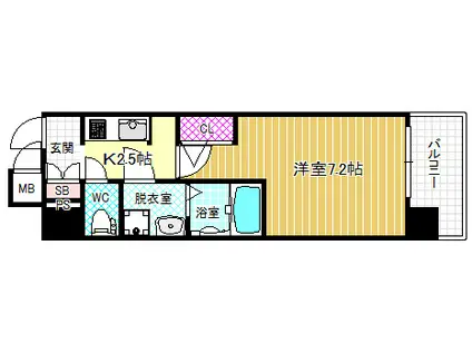 アドバンス西梅田IIIエミネンス(1K/10階)の間取り写真