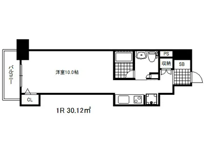 レジディア神戸磯上(ワンルーム/4階)の間取り写真