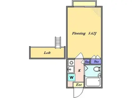 メイセー三軒茶屋II(1K/2階)の間取り写真