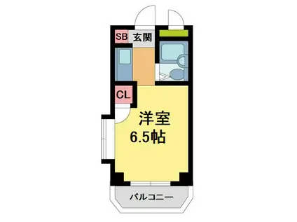 甲東園エクセルパートII(ワンルーム/2階)の間取り写真