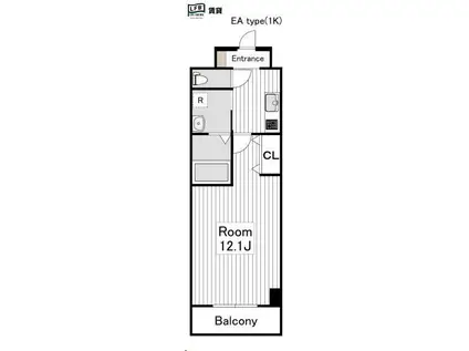 グランドホープ(1K/5階)の間取り写真