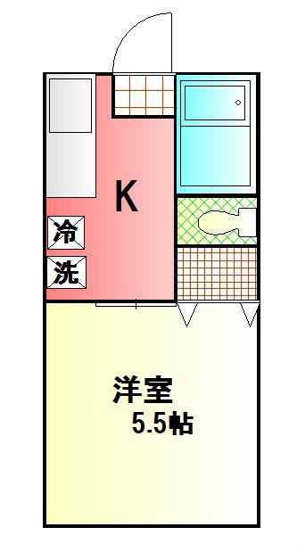 ピュアタウン東海大学駅前(1K/1階)の間取り写真
