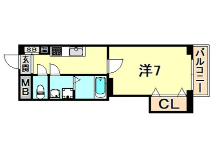 シーガ兵庫(1K/4階)の間取り写真