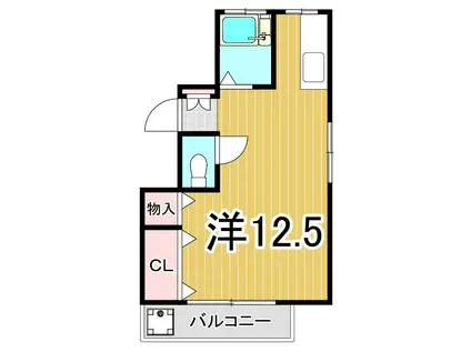 桝村ハイツ(ワンルーム/2階)の間取り写真