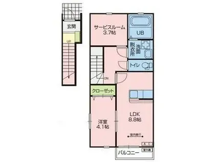 NOVA ERA(1SLDK/2階)の間取り写真