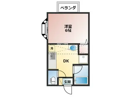 コーポ壱番館(1K/1階)の間取り写真