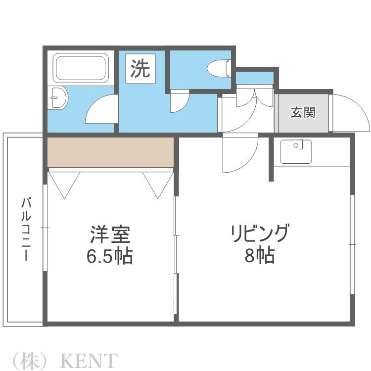 レイソル発寒(1LDK/2階)の間取り写真