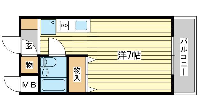ヴィラフィオーレ(1K/1階)の間取り写真