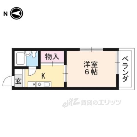 グランクレア上ノ山(1K/3階)の間取り写真