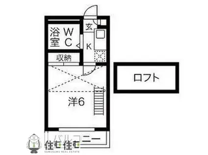 リブラン・ドゥ(1K/2階)の間取り写真