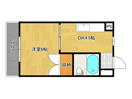 メゾン東雲I(1DK/3階)の間取り写真