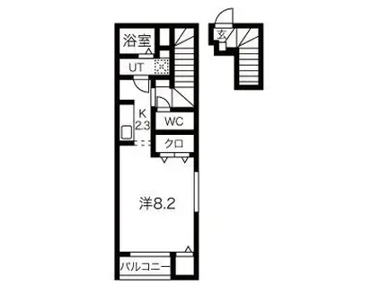 ST.HELENS(1K/2階)の間取り写真