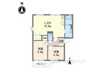 グランメール光B(2LDK/2階)の間取り写真