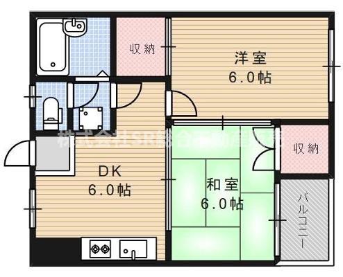 グリーンアミレット(2DK/3階)の間取り写真