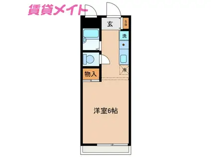 ソレイユ(ワンルーム/2階)の間取り写真