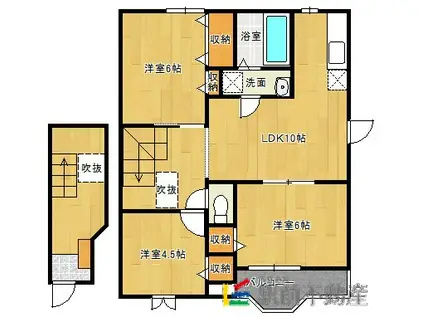 ベラローザB棟(3LDK/2階)の間取り写真