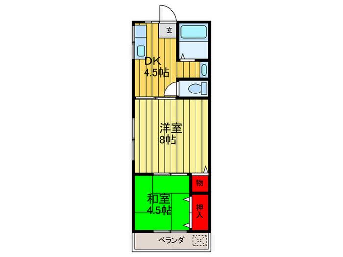 ハイツなごみ(2DK/2階)の間取り写真