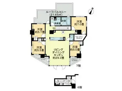 オープンレジデンシア南青山ウエストテラス(4LDK/8階)の間取り写真