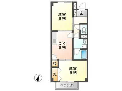 SURPLUS TWO NIMURA(2DK/2階)の間取り写真