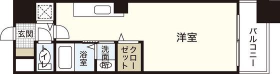 グラビスコート加古町(ワンルーム/6階)の間取り写真