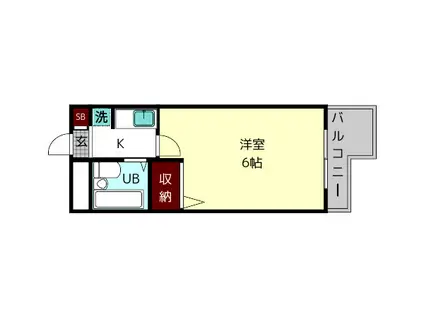 シティパレス富雄北(1K/2階)の間取り写真