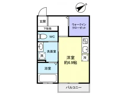 サラブレッドSOUL(ワンルーム/1階)の間取り写真