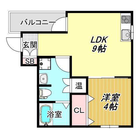 パレス沢ノ町II番館(1LDK/1階)の間取り写真