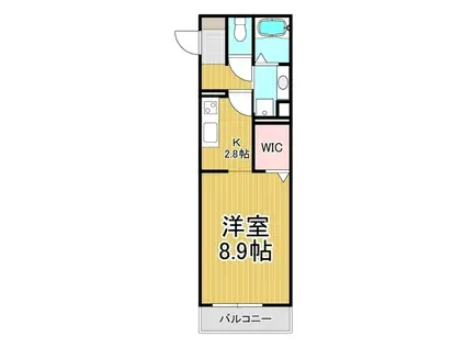 コンフォーティア宮田 B棟(1K/2階)の間取り写真