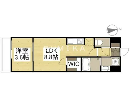 月光 旭川リバーサイドウエスト(1LDK/3階)の間取り写真