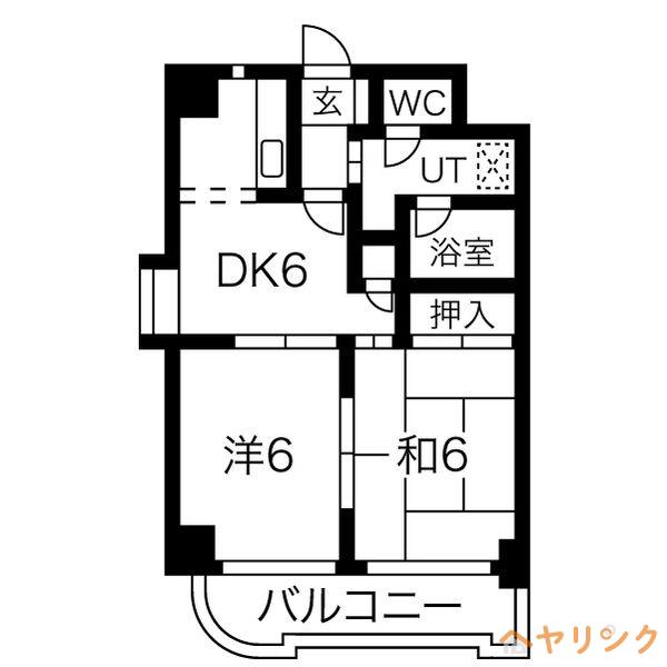 エレガントパレス守山(2DK/7階)の間取り写真