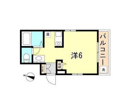 グリーンアート(ワンルーム/4階)の間取り写真