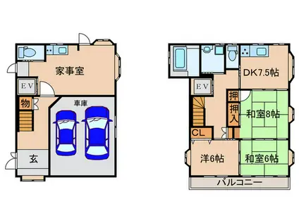PALETTE神戸東須磨(3DK/1階)の間取り写真