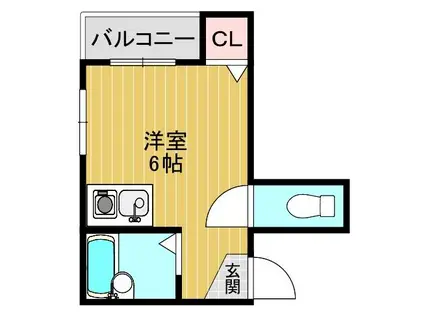 ラルゴハイツ(ワンルーム/3階)の間取り写真
