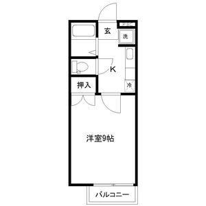アドバンスK(1K/1階)の間取り写真