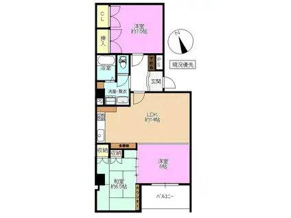 グランドハイツ表参道壱番館(3LDK/8階)の間取り写真