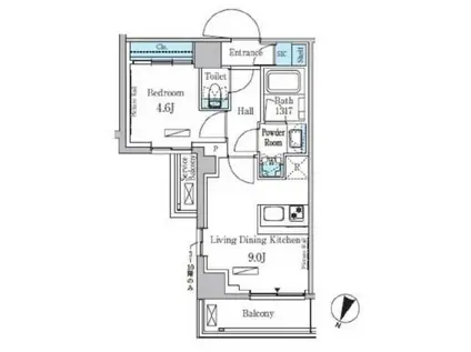 パークアクシス大塚サウスレジデンス(1LDK/7階)の間取り写真